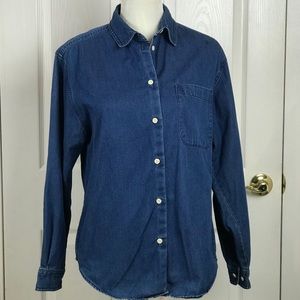 Talbots Denim Button Down Shirt Size Small